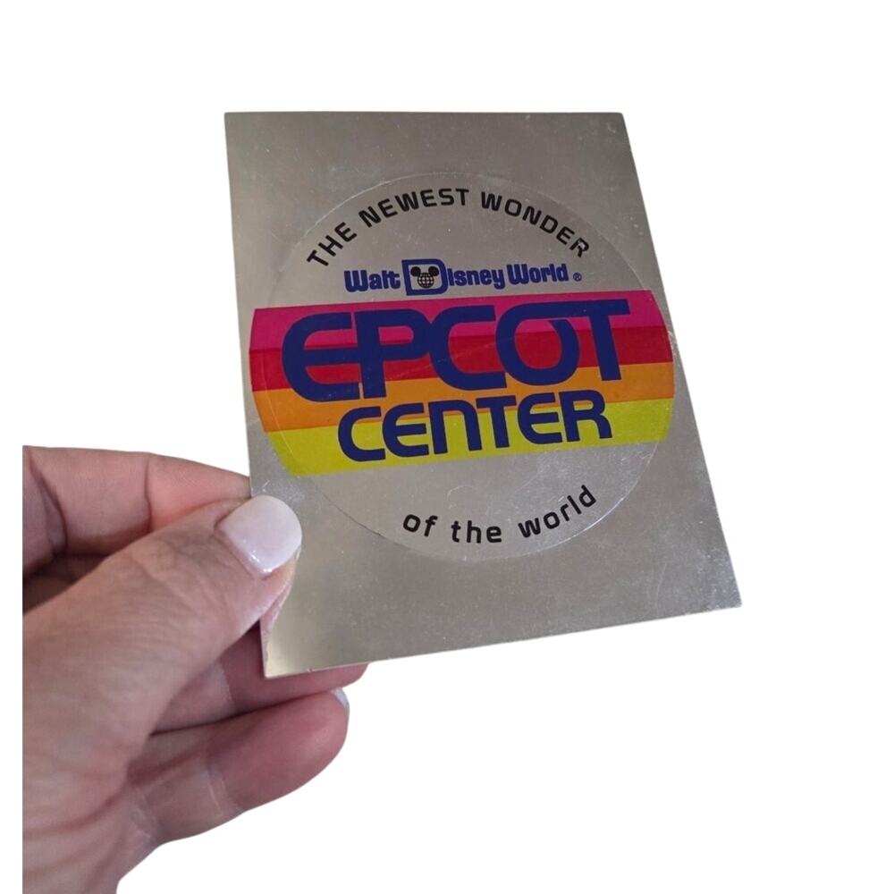 Vtg 1982 Rare Walt Disney World Epcot Center Foil Sticker Decal Newest Wonder